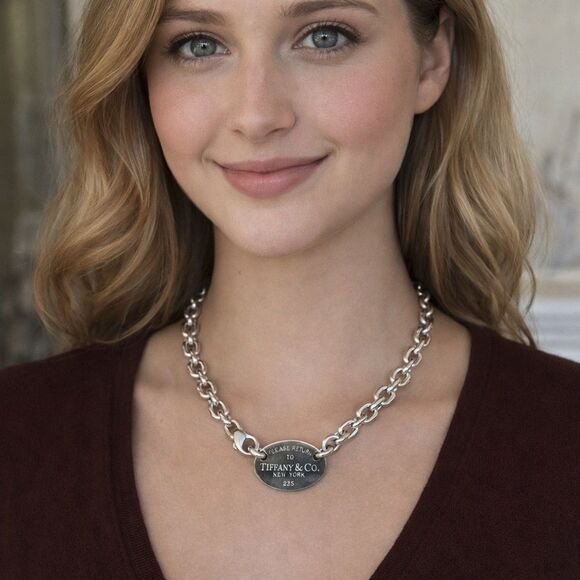 Tiffany & Co. Jewelry - Tiffany & Co. Return To Tiffany Oval Tag Chunky Rolo Link Necklace 925 Sterling